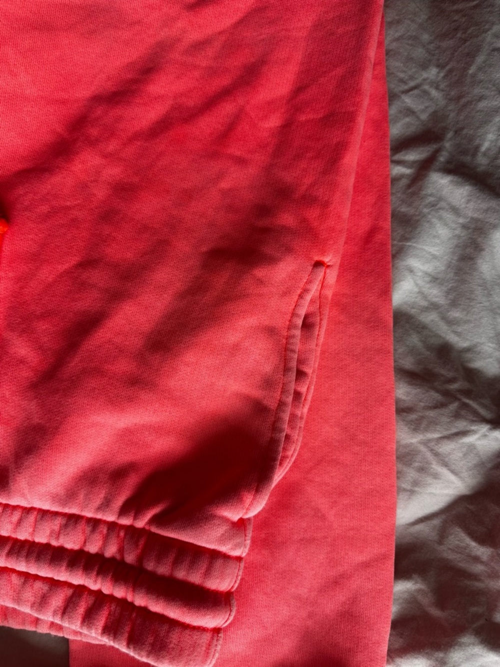 Tna by aritzia Coral Pink Cropped Hoodie Jogger Set XS Cozy Fleece - Picture 3 of 14